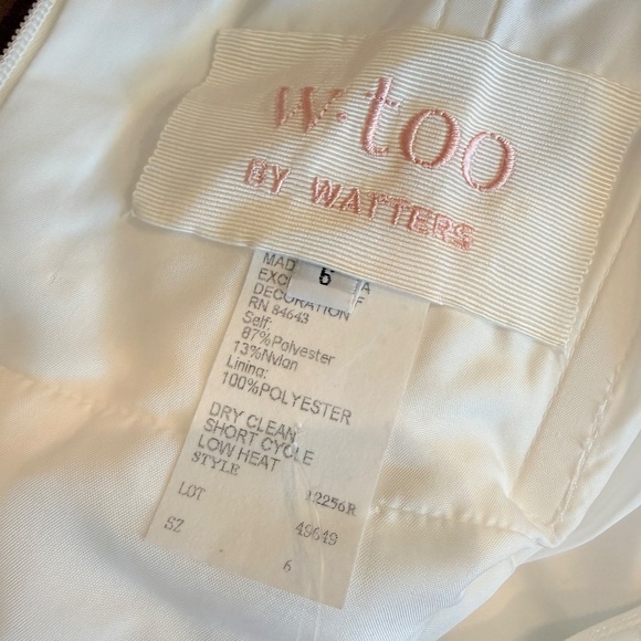 Wtoo by Watters Callahan Sweetheart Draped Jacquard Column Wedding Gown NWT - Picture 14 of 16